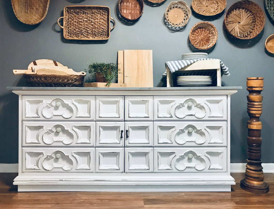 Farmhouse Ornate Buffet or TV Stand