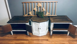 Farmhouse Refinished Vintage End Table Set (3)