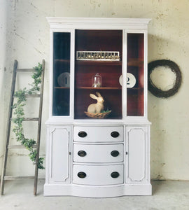 Beautiful Antique Farmhouse Open China Cabinet