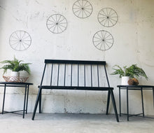 Load image into Gallery viewer, Stylish Black Metal Modern Farmhouse Bench