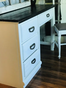 Farmhouse Wood Desk with Chair