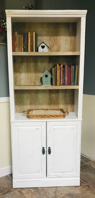 Beautiful Neutral Farmhouse Bookcase