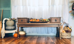 Primitive Natural Wood Coffee Table or Bench Seat