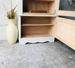 White Glass Front Storage Cabinet
