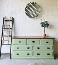 Load image into Gallery viewer, Pretty Sage Farmhouse Dresser or Buffet
