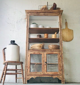 Stunning Antique Farmhouse Hutch Cabinet