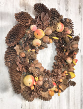 Load image into Gallery viewer, Fall Pinecone &amp; Berry Wreath