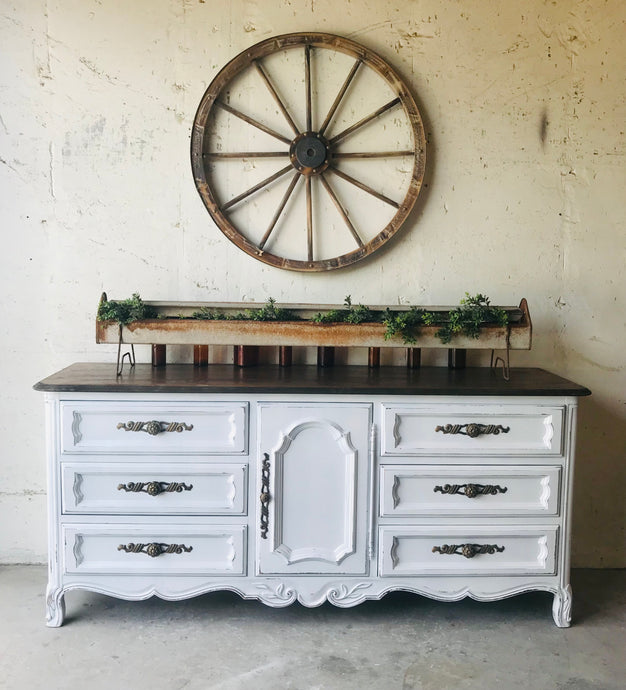 Beautiful Large Vintage Farmhouse Buffet, Dresser, or TV Stand