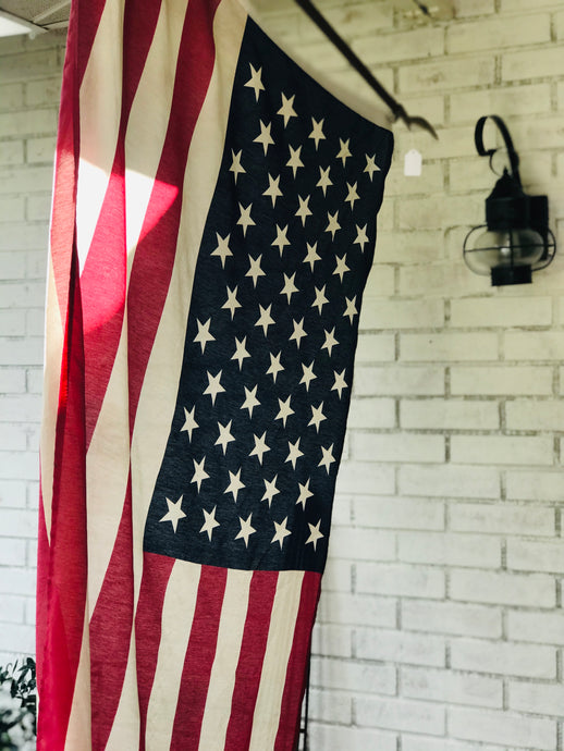 Vintage American Flag and Pole