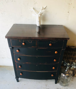 Moody Black Antique Chest of Drawers