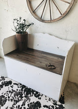 Load image into Gallery viewer, Large Vintage Farmhouse Storage Bench