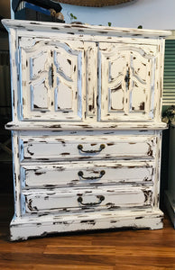 Gorgeous Mediterranean Style Armoire & Long Dresser Set