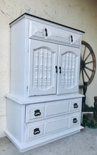 Load image into Gallery viewer, Pretty Vintage Farmhouse Armoire Chest of Drawers
