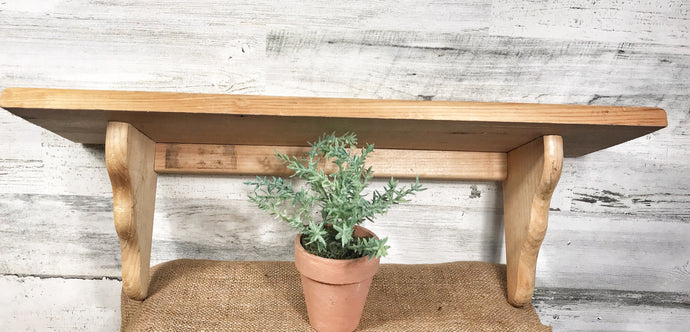 Unfinished wood shelf