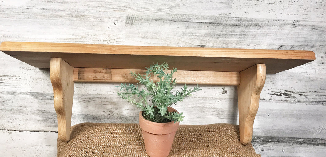 Unfinished wood shelf