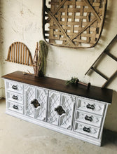 Load image into Gallery viewer, Stunning Large Vintage Farmhouse Buffet, TV Stand, or Dresser
