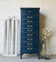 Load image into Gallery viewer, Beautiful Navy Blue French Provincial Lingerie Chest