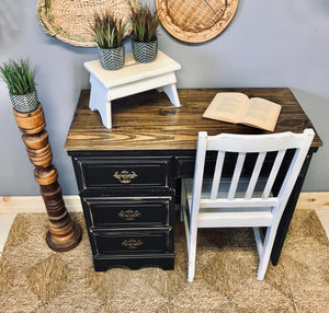 Charming Primitive Vintage Desk & Chair