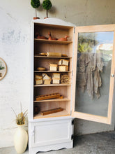 Load image into Gallery viewer, White Glass Front Storage Cabinet