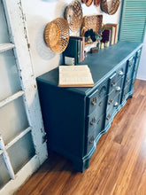 Load image into Gallery viewer, Beautiful Vintage Blue Long Dresser or Buffet