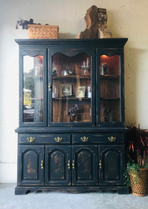 Moody Large Distressed China Cabinet