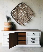 Load image into Gallery viewer, Perfect Vintage Farmhouse Dresser, Buffet, or TV Stand