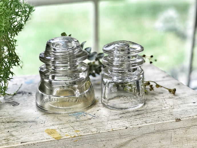 Vintage glass insulators (2)