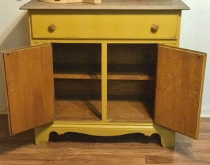 Cute Primitive Mustard Buffet Cabinet