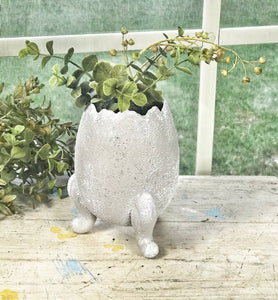 Cement look egg planter