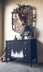 Beautiful B&W Metal Chest of Drawers or Coffee Bar