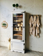 Load image into Gallery viewer, White Glass Front Storage Cabinet
