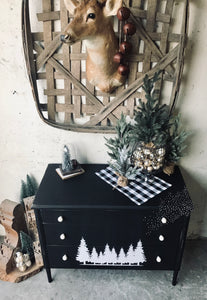 Beautiful B&W Metal Chest of Drawers or Coffee Bar