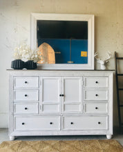 Load image into Gallery viewer, Stunning Large Farmhouse Dresser or Buffet w/ Mirror