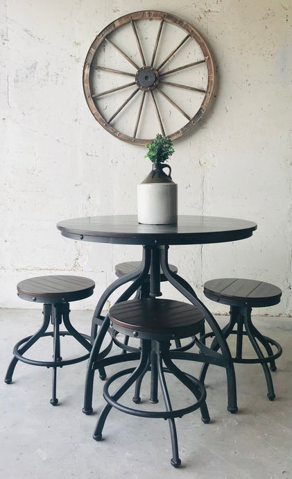 Amazing Industrial Farmhouse Pub Table & Stools