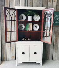 Load image into Gallery viewer, Pretty Petite Antique China Cabinet