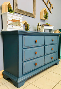 Adorable Blue Dresser or Buffet