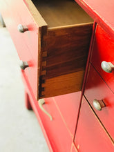 Load image into Gallery viewer, Barn Red Vintage MCM Dresser, Buffet, or TV Stand