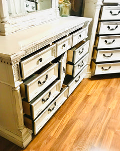 Long Shabby Chic Dresser & Mirror $75.09 deposit