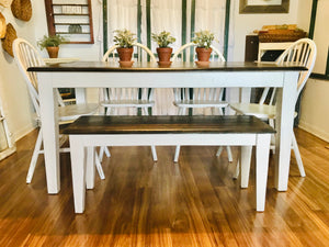 Fresh Farmhouse Table w/Bench & Chairs