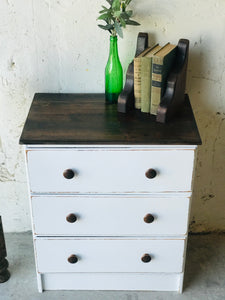 Adorable Little Farmhouse Chest of Drawers or Nightstand