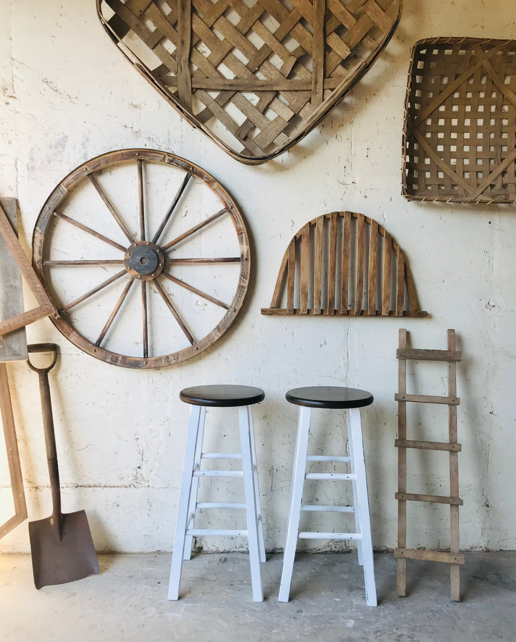 Rustic Farmhouse Barstool Set