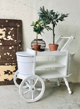 Load image into Gallery viewer, Pretty Vintage Rolling Tea or Garden Cart