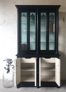 Classy Vintage Black China Cabinet