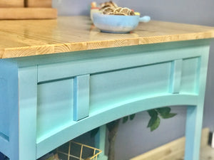 Modern Meets Vintage Rolling Kitchen Island