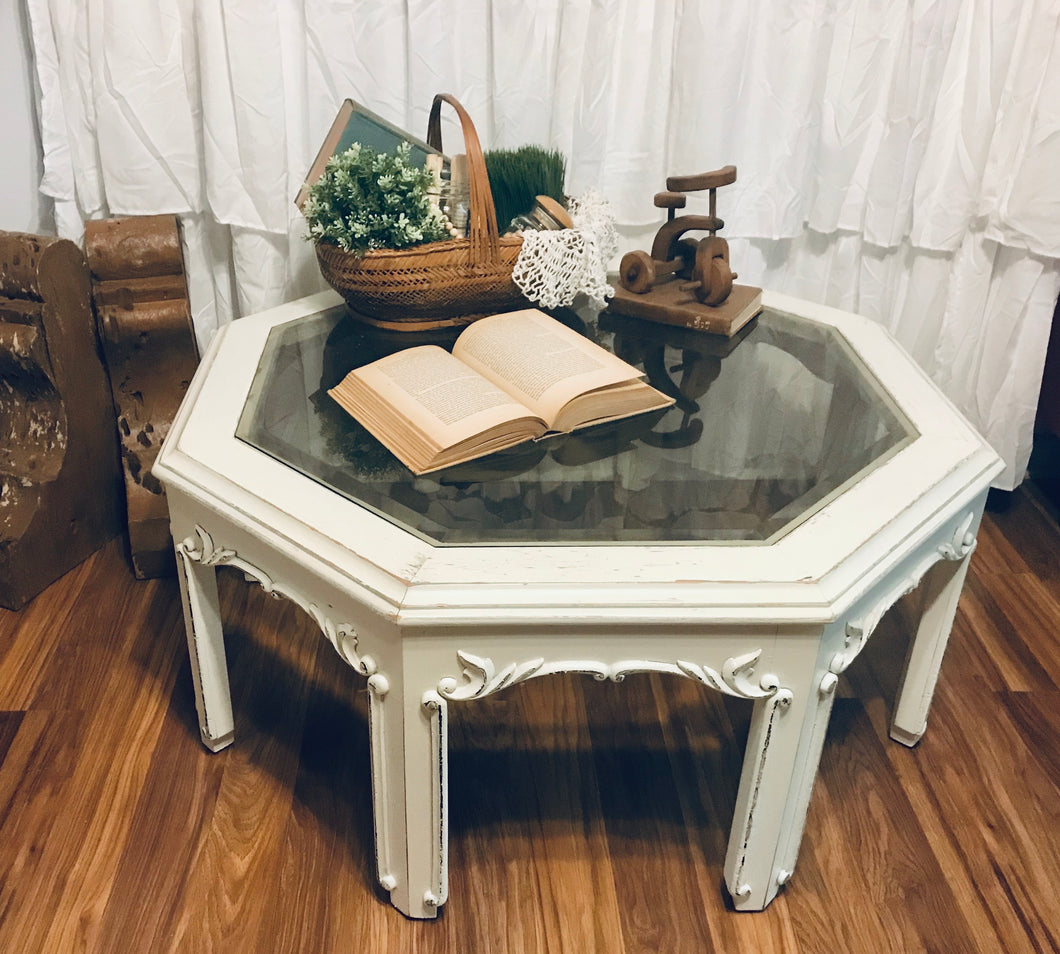 Vintage Heptagon Shaped Coffee Table