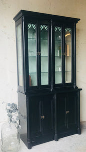 Classy Vintage Black China Cabinet