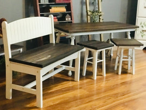 Adorable Mini Farmhouse Toddler Table w/Bench & Stools