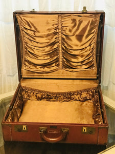 Vintage Brown Leather Suitcase