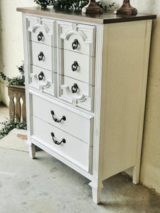 Beautiful Vintage Farmhouse Tall Chest of Drawers