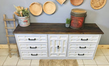 Load image into Gallery viewer, Large Vintage Farmhouse Buffet or TV Stand